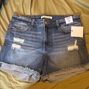 Celebrity Pink Distressed Blue Jean Shorts
